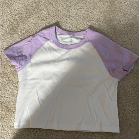 Brandy Melville Tops Brandy Melville Purple And White Bella Top Poshmark
